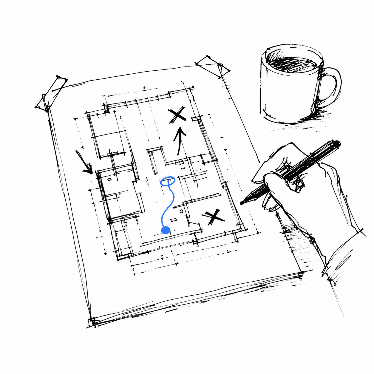 Sketch markup illustration